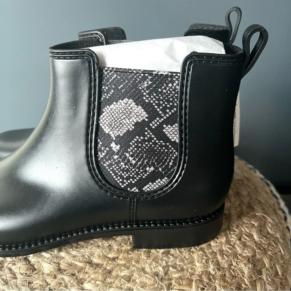Henry Ferrera Marsala Snake Print Rain Boots